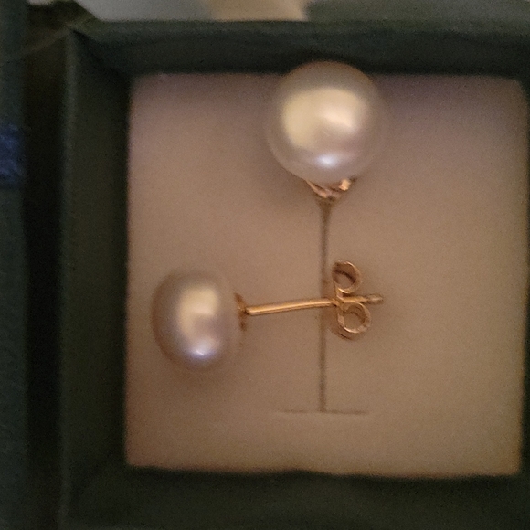 14 k Pearl earrings. - Picture 2 of 2